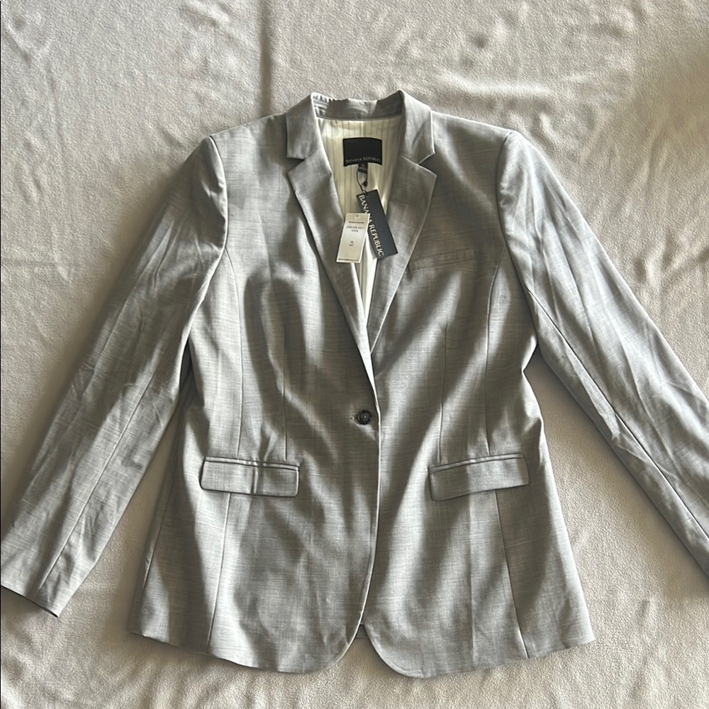 NWT Gray Banana Republic Blazer Jacket sz 16 Tall